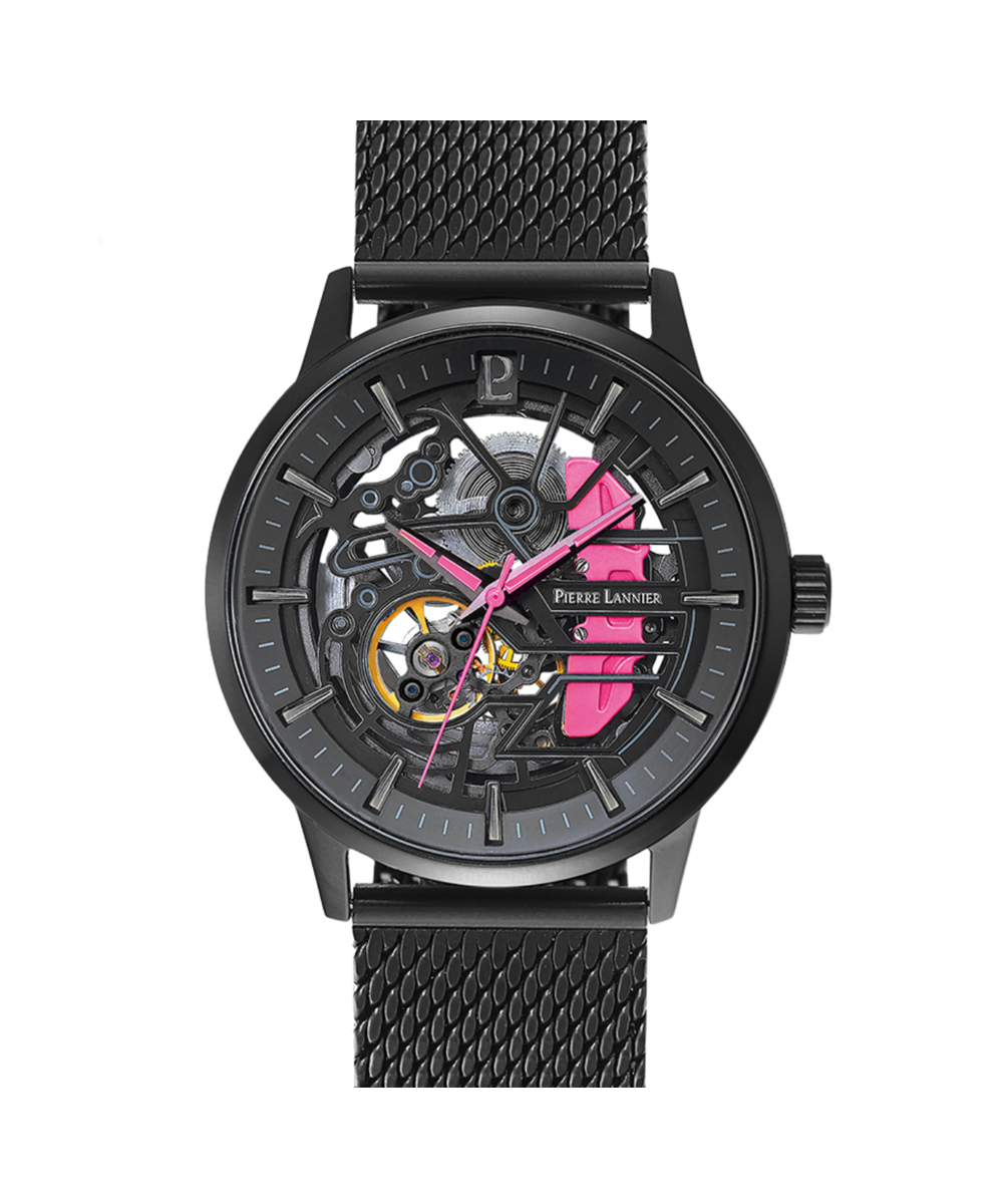 Pierre Lannier Paddock Black Dial Pink Watch 338A479