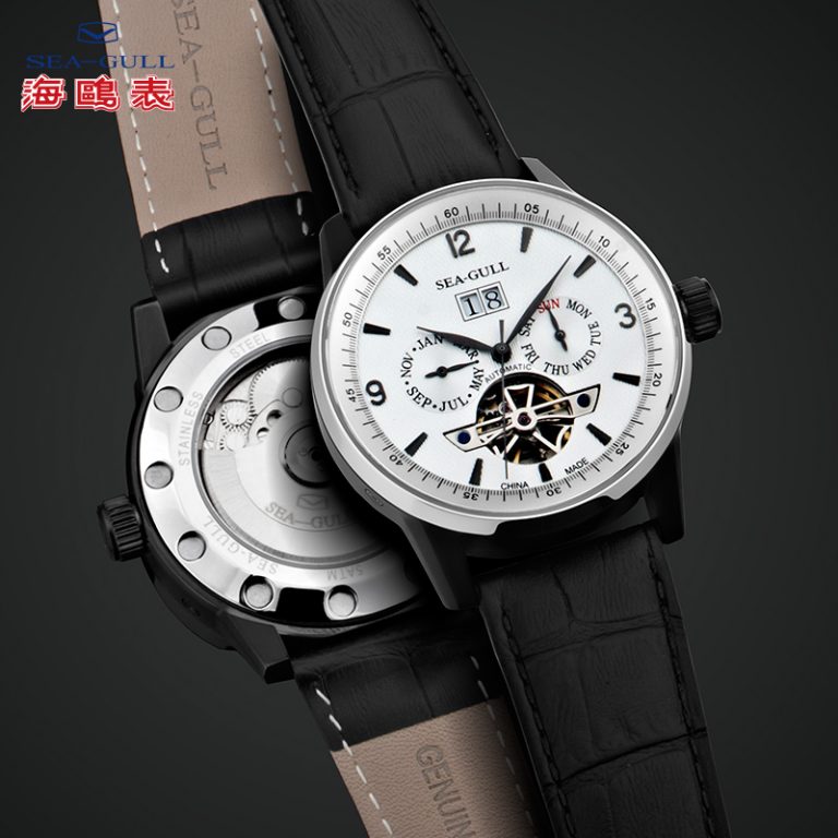 Sea gull tourbillon blanc noir