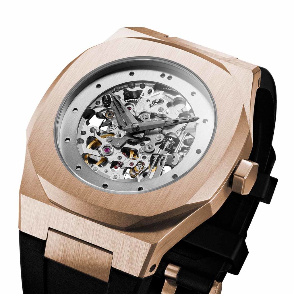 D1 Milano SSPL04: Orologio Unisex Al Quarzo Con Cinturino In Pelle Nera E Cassa Rosa Gold