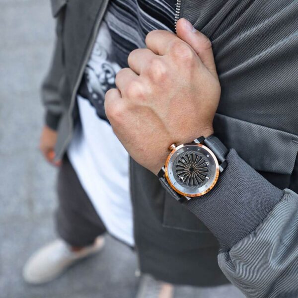 Automatic Watch ZINVO Blade Fusion Gray Leather - Worldwide