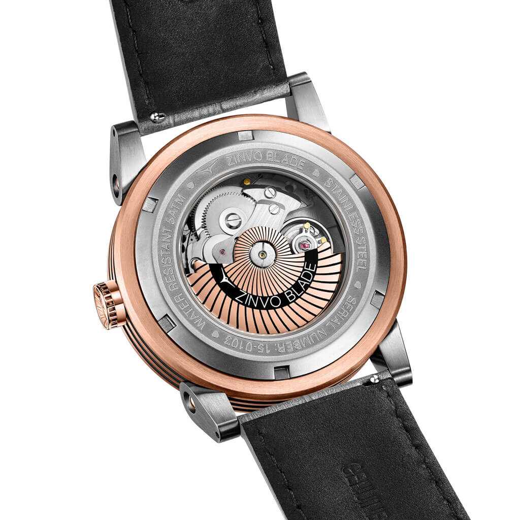 Automatic Watch ZINVO Blade Fusion Gray Leather - Worldwide
