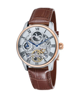 EARNSHAW LONGITUDE DUAL TIME AUTOMATIC FINE BROWN