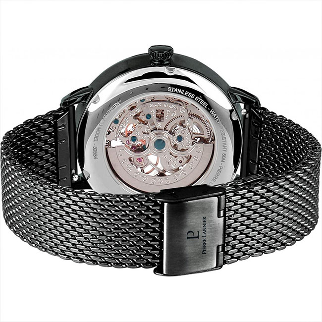 Pierre Lannier automatic black milanese mesh - watches 326B438