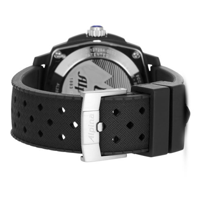 Alpina Seastrong Horological Alarm Quartz Black Dial Men's