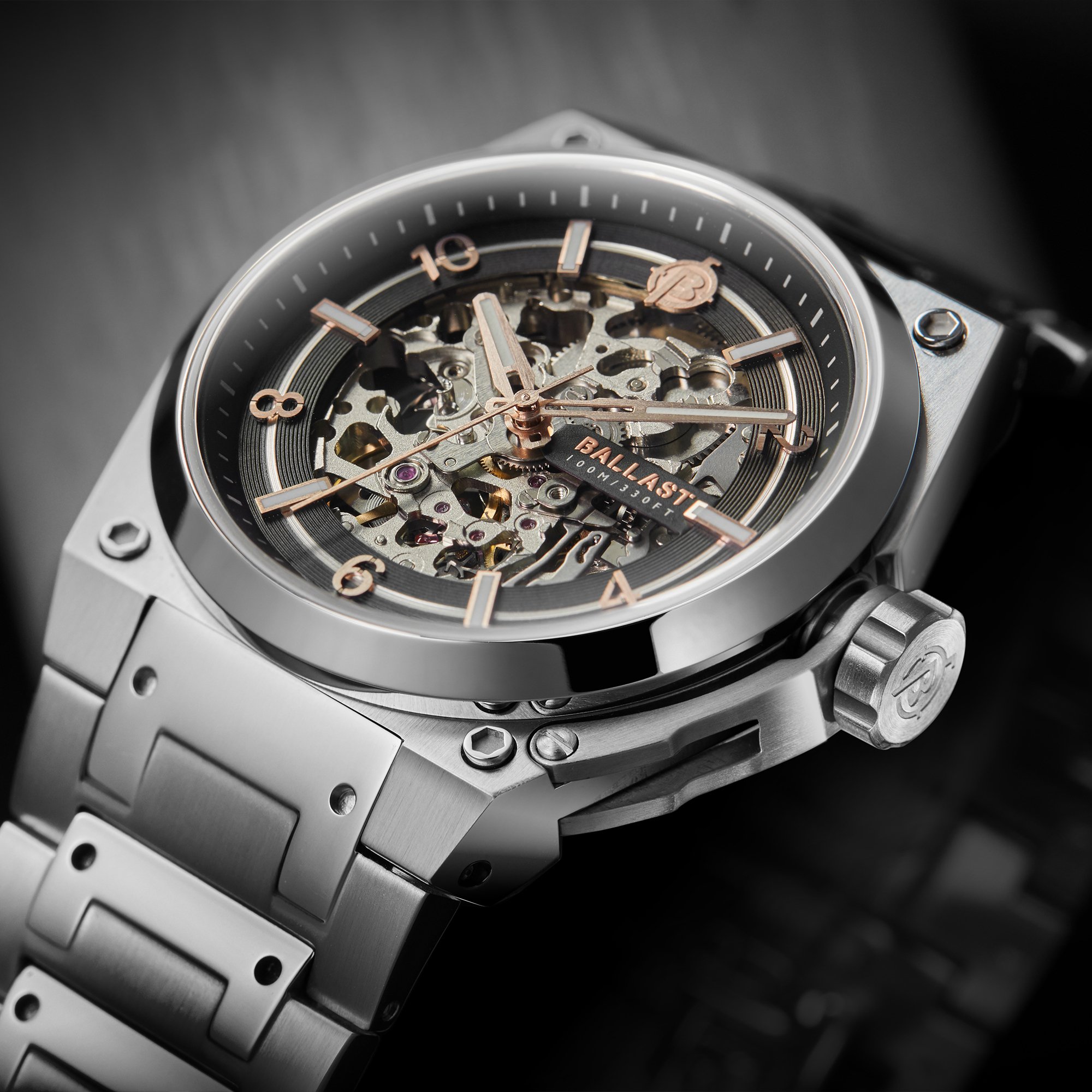 【値下げ】 BLACK OFFICER VALIANT WatchBALLAST ROSE Automatic BL-3144-11 オリス