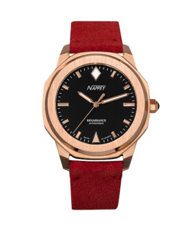 NAPPEY RENAISSANCE ROSE GOLD AND BLACK SUEDE