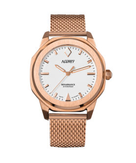 NAPPEY RENAISSANCE ROSE GOLD AND WHITE MILANESE