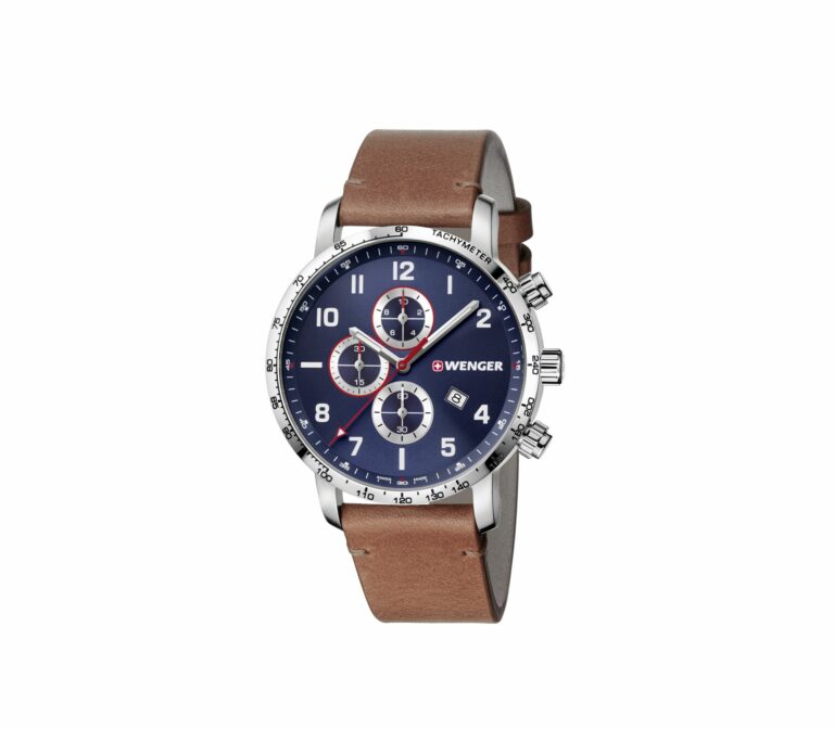 Relógio Masculino Wenger Attitude Chrono Azul | Pulseira Silicone | Resistente à Água 100m