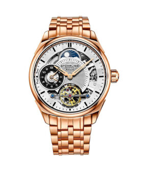STUHRLING PRESIDIA AUTOMATIC SKELETON SILVER