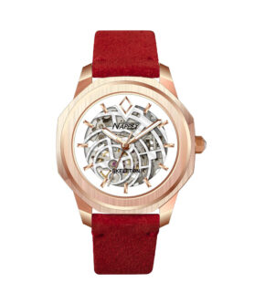 NAPPEY SKELETON ROSE GOLD AND WHITE SUEDE RED