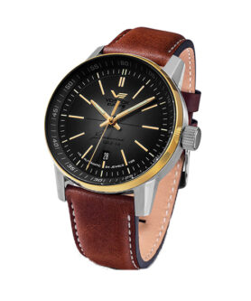 VOSTOK-EUROPE GAZ 14 LIMOUSINE BLACK LEATHER 45MM