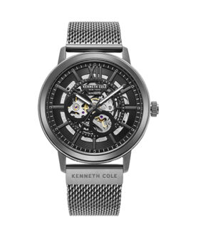 KENNETH COLE AUTOMATIC SKELETON MILANESE BLACK 44MM