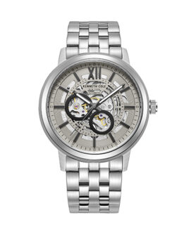 KENNETH COLE AUTOMATIC SKELETON GREY STEEL 44MM