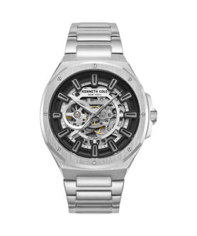 KENNETH COLE AUTOMATIC SKELETON SPORT SILVER 44MM