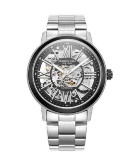 KENNETH COLE AUTOMATIC SKELETON BLACK STEEL 43MM