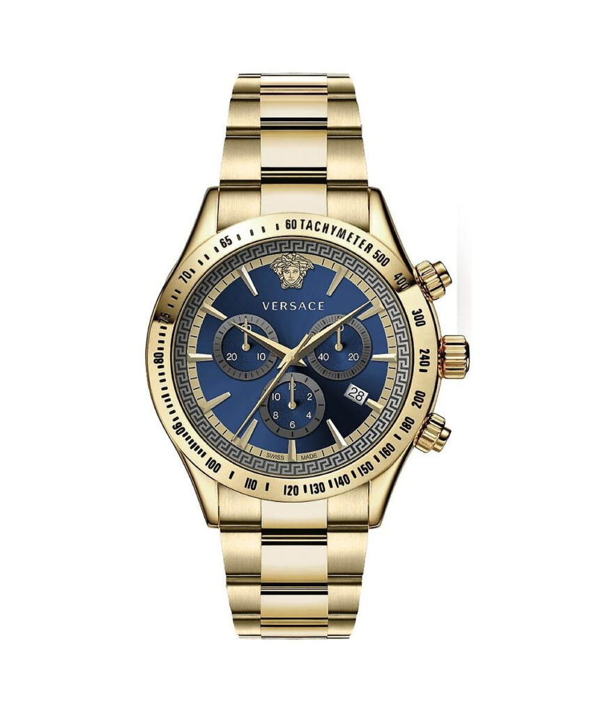 VERSACE Yellow Gold Chronograph. Quartz watches VEV700619