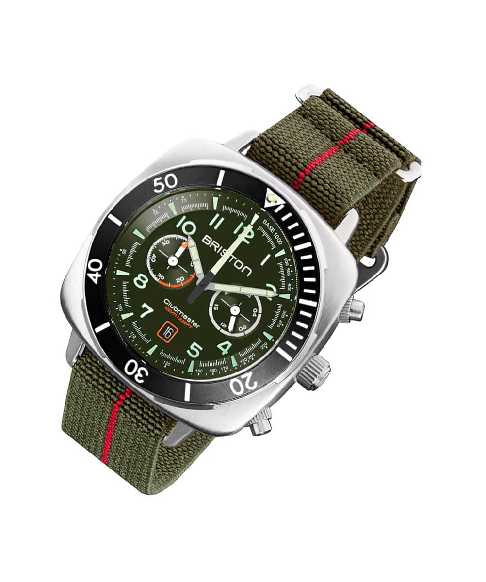 BRISTON Watch Clubmaster Outdoor Green Steel k 44mm-quartz Watch