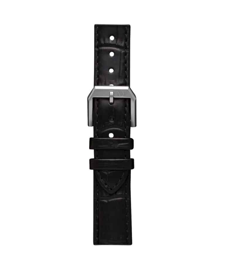 Bracelet nappey cuir noir argent