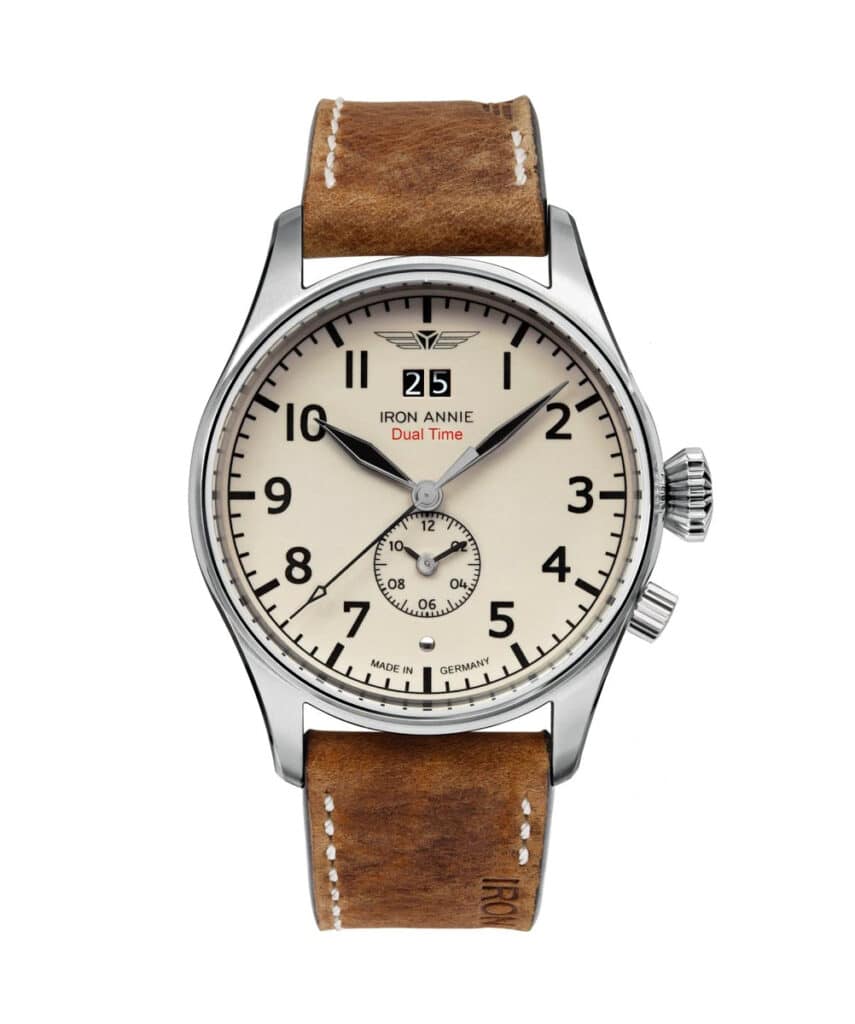 Iron Annie Cockpit Dual Time Watch Made In Germany Swiss Movement New Battery