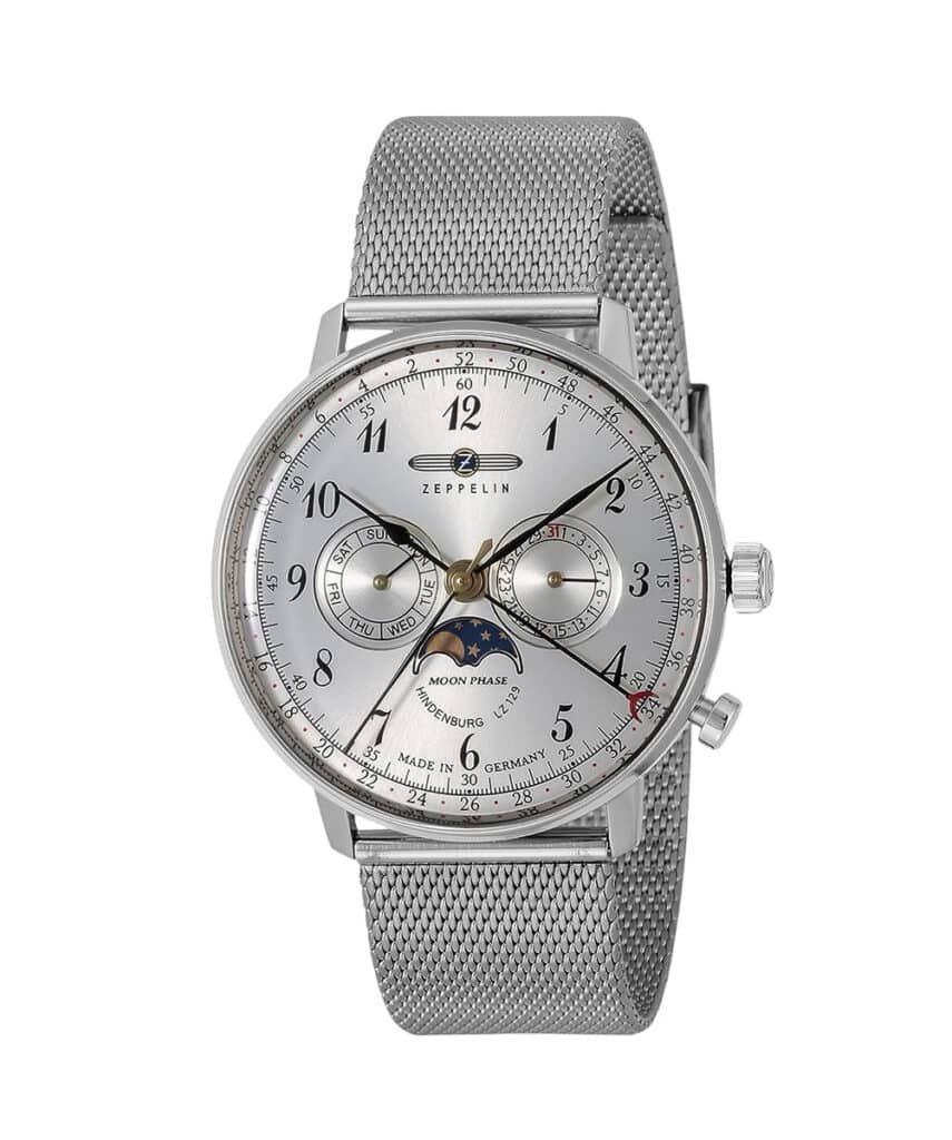 Zeppelin Watch Lz 129 Hindenburg Moonphase Steel 7036-M1