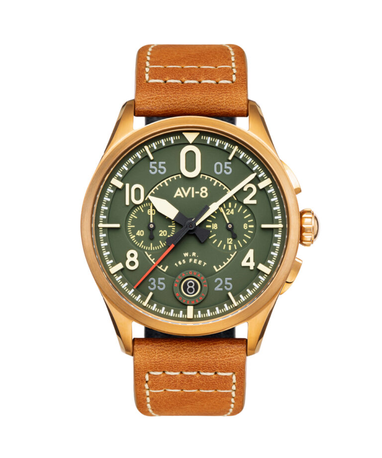 AVI-8 Watch Spitfire Lock Chronograph Green Dial AV-4089-02