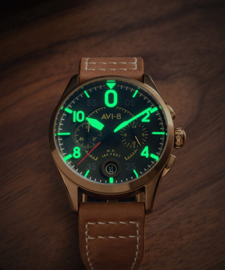 AVI-8 Watch Spitfire Lock Chronograph Green Dial AV-4089-02