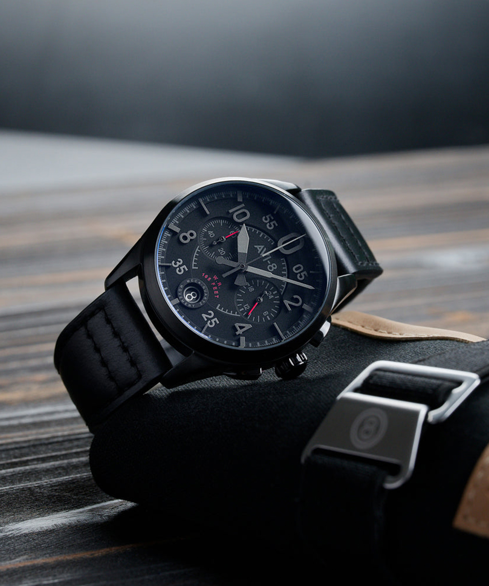 アルチビオ AVI-8 Watch Spitfire Lock Chronograph Slate Black AV-4089-03