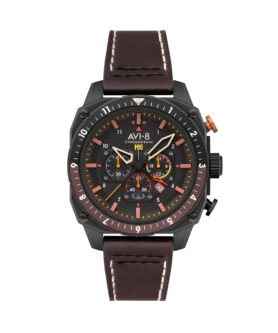 AVI-8 HAWKER ATLAS DUAL TIME CHRONOGRAPH SOOT BLACK