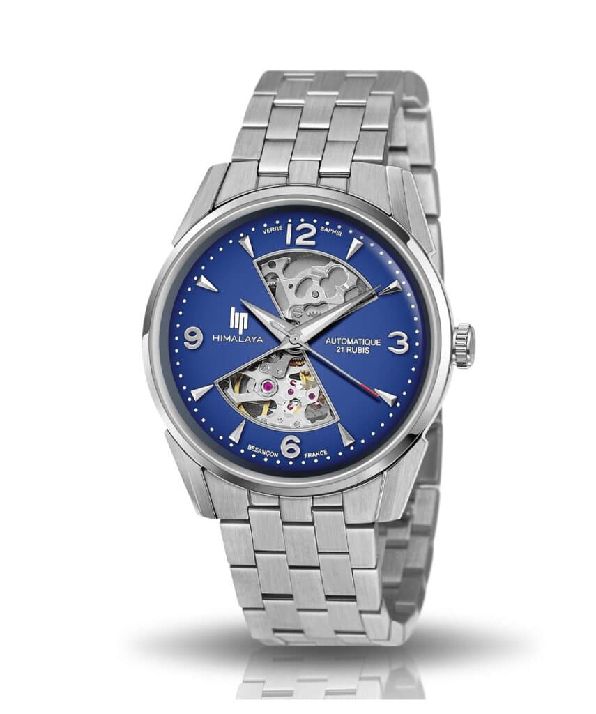 Lip Himalaya 40 Automatico Clessidra Orologio Uomo Acciaio Pelle Blu 671713, bianco