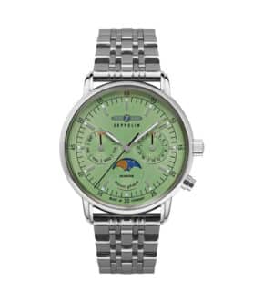 ZEPPELIN LZ14 MARINE LADY MOON PHASE GREEN STEEL