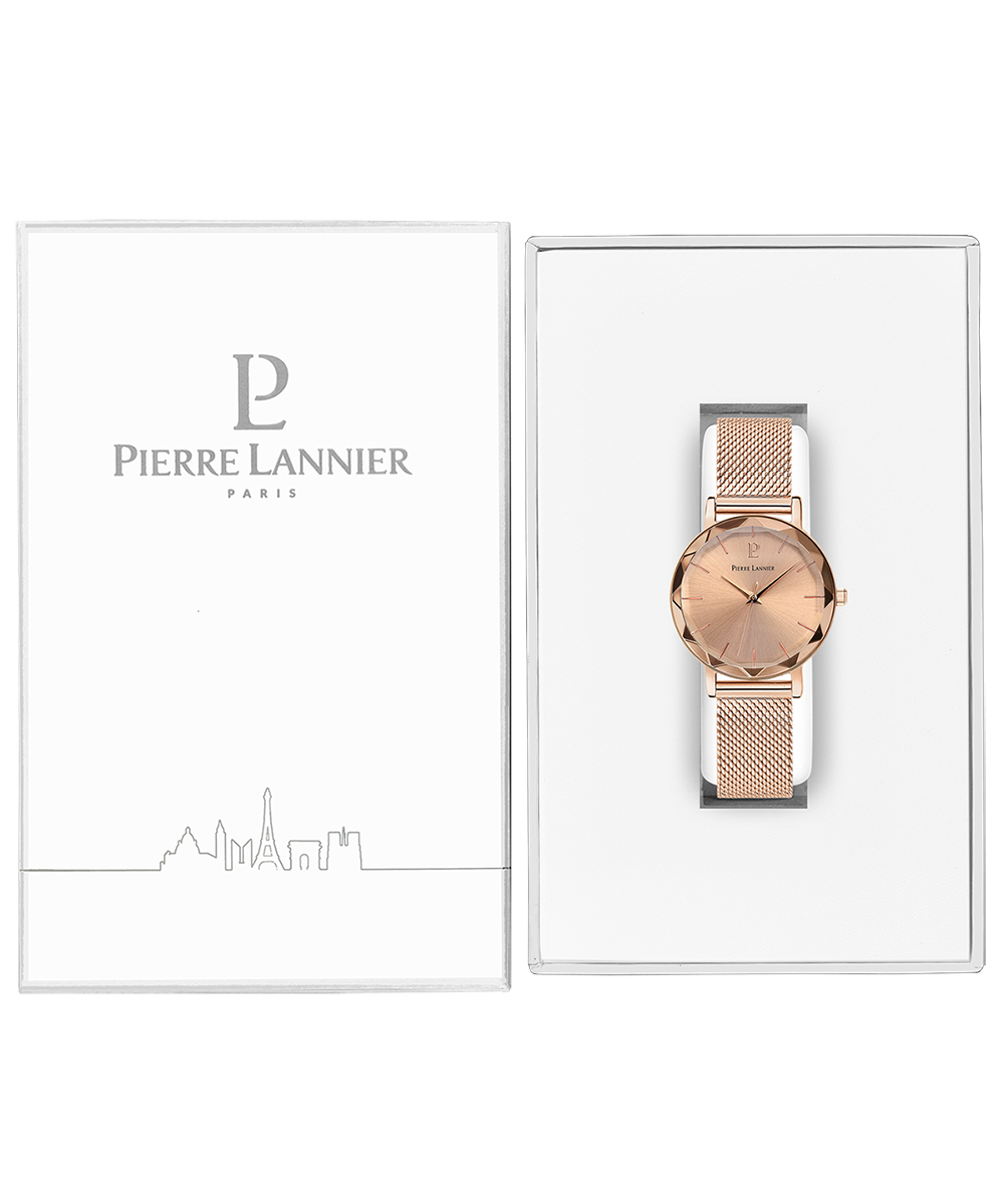 Pierre Lannier Multiples Rose Gold Milanese Steel Watch 010P958