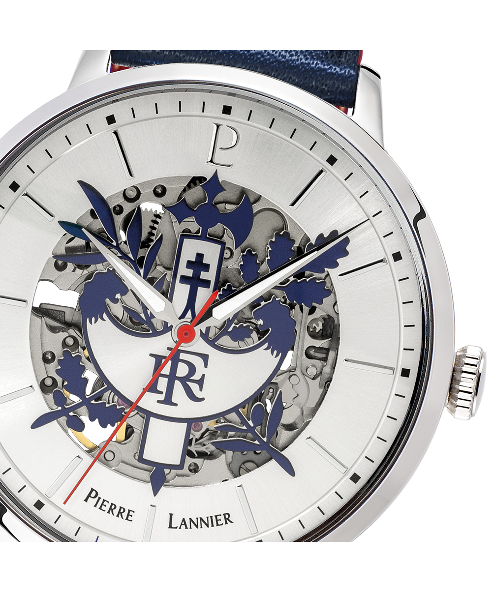 Pierre Lannier Élysée Men's Blue Leather Watch 42mm 456D126