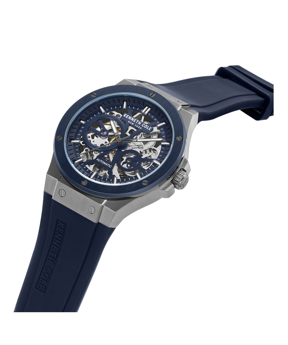 Kenneth Cole Automatic Skeleton Blue Silicone KCWGR0033504