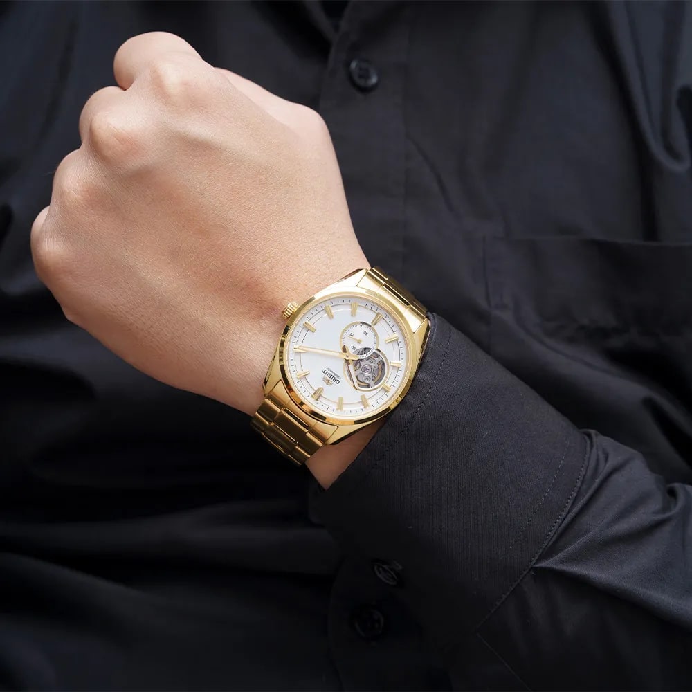 Orient Watch Contemporary Open Heart Gold RA-AR0007S10B