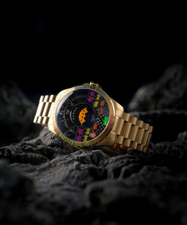 Nubeo Watch Quasar Automatic Space Invaders Voyager Gold