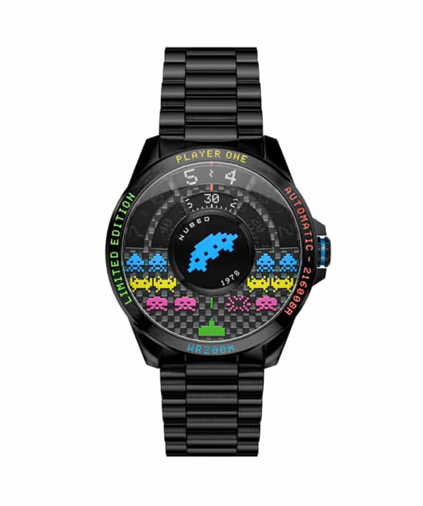 Nubeo Watch Quasar Automatic Space Invaders Matter Black