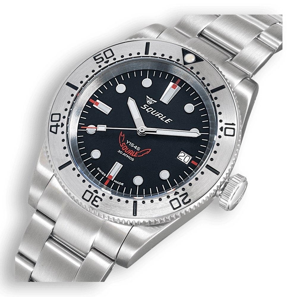 Squale Watch Series 1545 Steel Black Bracelet 1545SSBK.AC
