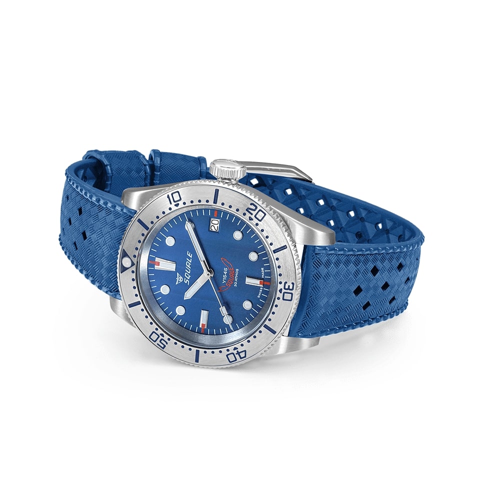 Squale Watch Series 1545 Blue Rubber