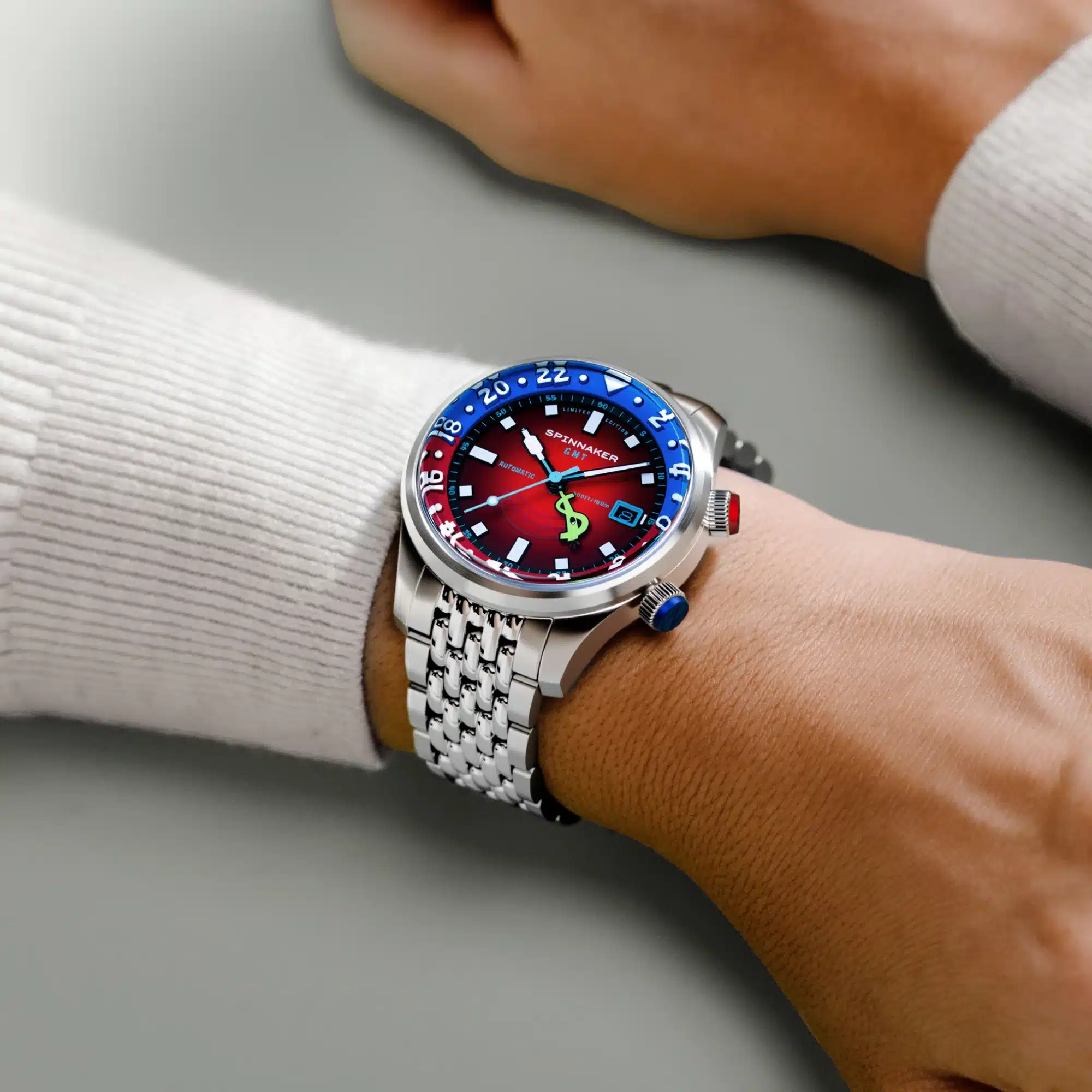 Schindler BENKEI シンドラー　ベンケイ Spinnaker Watch Bradner GMT SpongeBob Red SP-5162-22