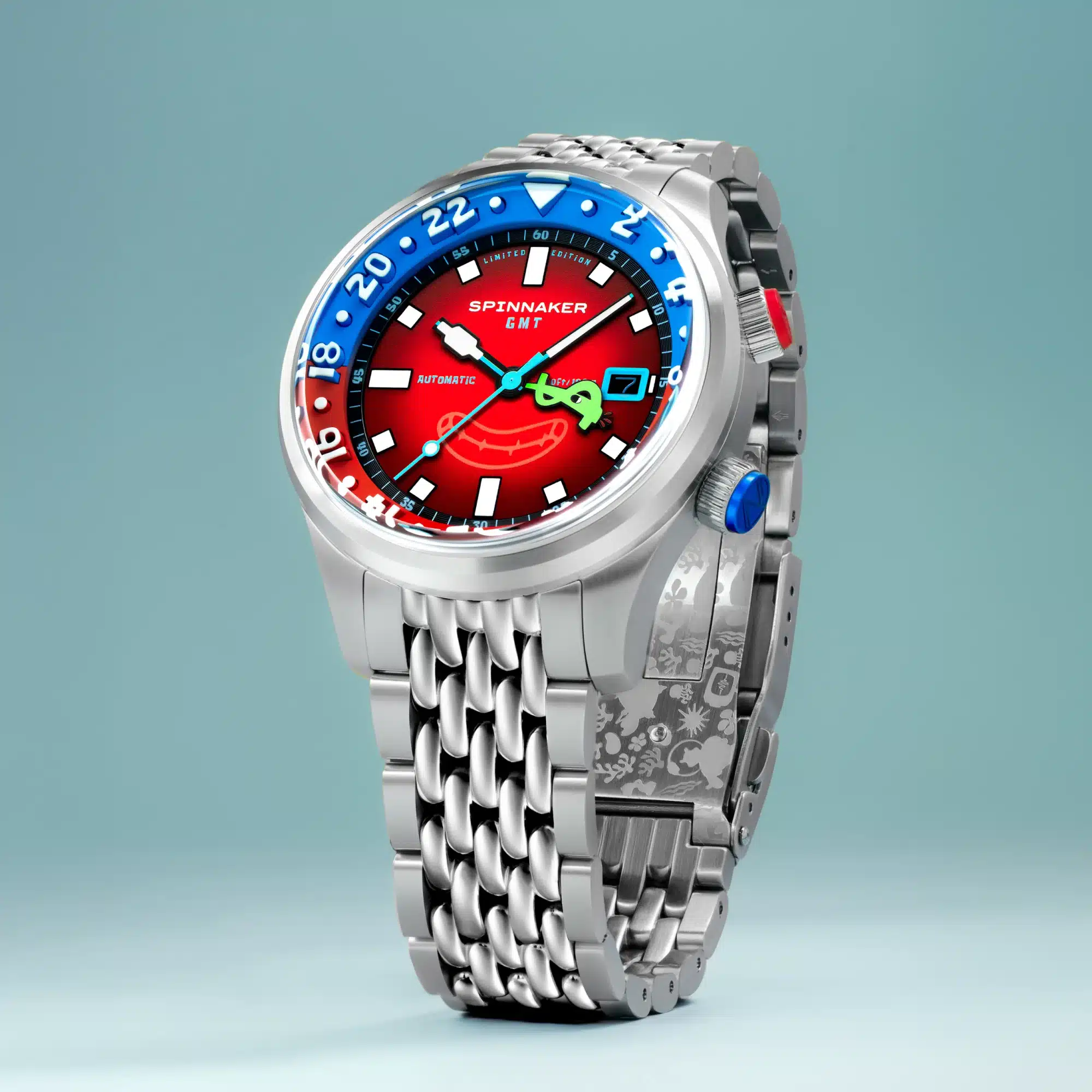 Schindler BENKEI シンドラー　ベンケイ Spinnaker Watch Bradner GMT SpongeBob Red SP-5162-22