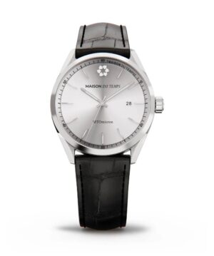 Maison du temps Watch MTOMICRON ARGENT CUIR NOIR