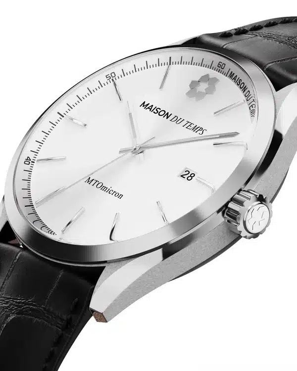 Maison du temps Watch MTOMICRON ARGENT CUIR NOIR c