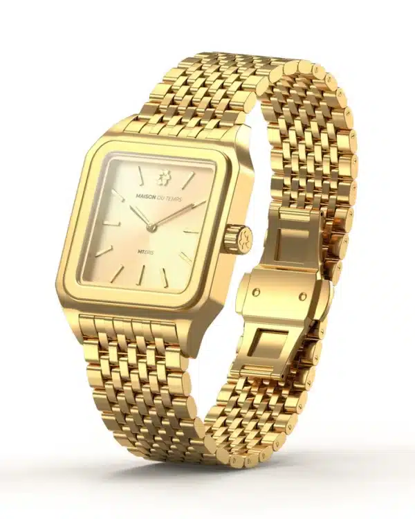 Maison du Temps MTERIS CHAMPAGNE DORE JAUNE ACIER a