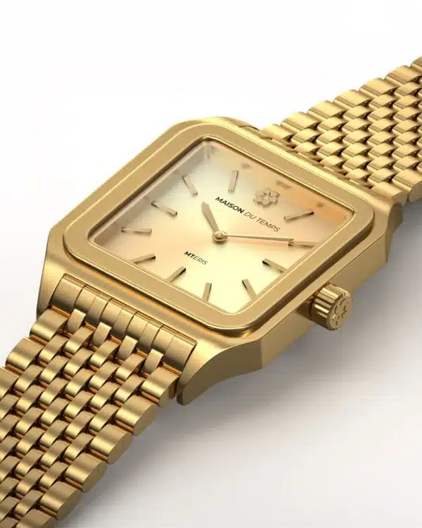 Maison du Temps MTERIS CHAMPAGNE DORE JAUNE ACIER b