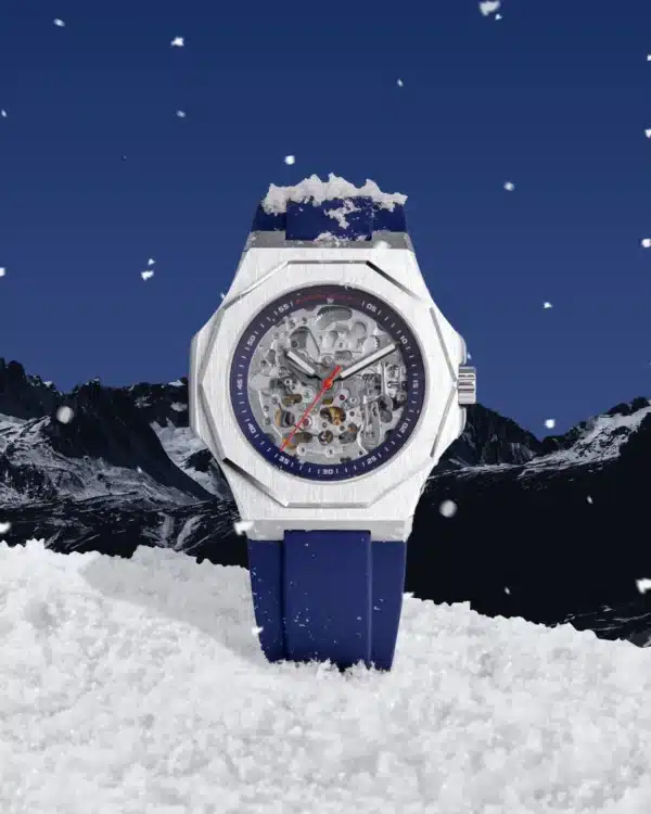 Maison du temps Watch MT ZETA SQUELETTE SILICONE BLEU a