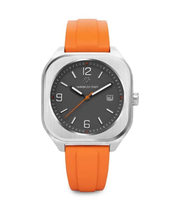 Maison du temps Watch MTIOTA GRIS CAOUTCHOUC ORANGE