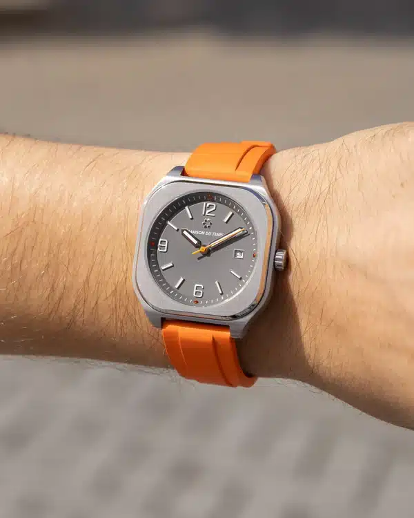 Maison du temps Watch MTIOTA GRIS CAOUTCHOUC ORANGE d